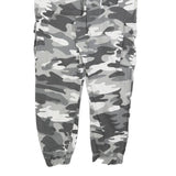 Womens Slim Fit Cotton Blend Grey Camouflage Cargo Trousers W28 L25 Zip Pockets