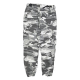 Womens Slim Fit Cotton Blend Grey Camouflage Cargo Trousers W28 L25 Zip Pockets