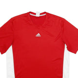 ADIDAS Mens Red & White Graphic T-Shirt L Short Sleeve Crew Neck Sportswear