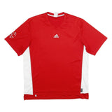 ADIDAS Mens Red & White Graphic T-Shirt L Short Sleeve Crew Neck Sportswear