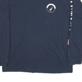 NAUTICA Mens Blue Long Sleeve Crew Neck Printed Logo Sleeve Cotton Blend L