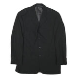 JOOP Mens Black Wool Blend Classic Jacket S Button Closure Tailored Plain