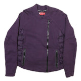 NIKE Womens Purple Jacket XL Polyester Blend Zip Plain Casual Sportswear
