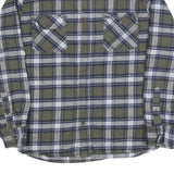 JACHS Mens Green & Blue Check Shirt XL Button Long Sleeve Casual Cotton Blend