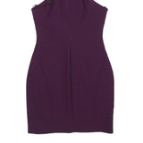 CINQ A SEPT Womens Purple Polyester Blend Bodycon Sleeveless High Neck Mini