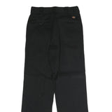 DICKIES Mens Polyester Blend Black Classic Straight Trousers W30 L32 Workwear