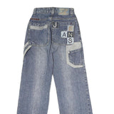 CZG Womens Regular Fit Wide-Leg Denim Jeans Cotton Blend W22 L27 Patchwork