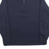 NIKE Mens Blue Plain Pullover Crew Neck Basic Knit S Sportswear Jumper