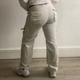 Kocca Cargo Trousers - 32W UK 10 White Cotton Blend
