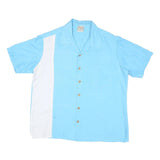 MAUI Mens Blue & White Cotton Blend Shirt XL Casual Button Front Summer Style