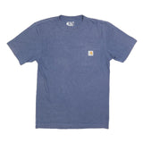 CARHARTT Mens Blue Pocket T-Shirt S Short Sleeve Crew Neck Cotton Blend Casual