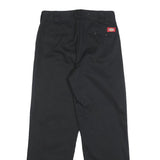 DICKIES Womens Cotton Blend Black Relaxed Straight Leg Trousers W27 L28 Workwear