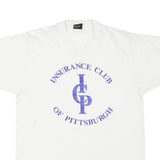 THE BEST Mens White Insurance Club Of Pittsburgh Graphic T-Shirt L Short Sleeve