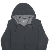 NIKE Mens Black Grey Cotton Blend Full Zip Hoodie M Dri-FIT Lightweight