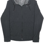 NIKE Mens Black Grey Cotton Blend Full Zip Hoodie M Dri-FIT Lightweight