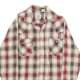 LEVI'S Mens Red Brown Cream Check Shirt M Long Sleeve Cotton Casual