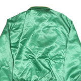 ARISTO JAC Mens Green Nylon Bomber Jacket L Satin Finish Button Closure