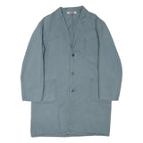 ESCO Mens Blue Cotton Blend Jacket M Button Closure Plain Casual Workwear