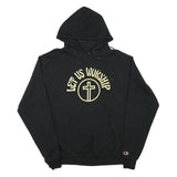 CHAMPION Mens Black Hoodie M Let Us Worship Cotton Blend Pullover