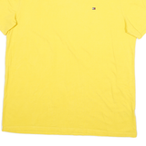TOMMY HILFIGER Mens Yellow T-Shirt L Short Sleeve Crew Neck Classic Cotton Blend