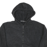 CALVIN KLEIN Womens Black Hooded Zip Jacket M Polyester Blend Plain Casual