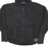 CALVIN KLEIN Womens Black Hooded Zip Jacket M Polyester Blend Plain Casual