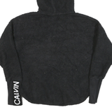 CALVIN KLEIN Womens Black Hooded Zip Jacket M Polyester Blend Plain Casual
