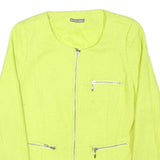 ICI ET MAINTENANT Womens Yellow Polyester Blend Zip Jacket M Woven Plain