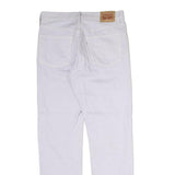 LEVI'S 501 Womens Jeans White Regular Straight Denim W30 L28 Frayed Hem Button