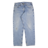 CARHARTT Mens Regular Fit Straight Light Blue Denim Jeans W33 L32 Zip Cotton