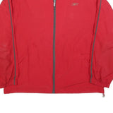 REEBOK Mens Red & Grey Track Jacket S Nylon Plain Zip Athletic Casual Sportswear