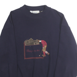 PRINGLE Mens Navy Putting On The 18th Crew Neck M Cotton Blend Golf Sweatshirt