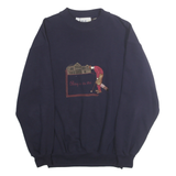 PRINGLE Mens Navy Putting On The 18th Crew Neck M Cotton Blend Golf Sweatshirt