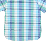 NAUTICA Mens Blue Green Check Shirt XL Cotton Blend Short Sleeve Casual