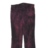RALPH LAUREN Womens Cotton Blend Burgundy Regular Straight Trousers W30 L31