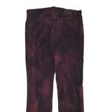 RALPH LAUREN Womens Cotton Blend Burgundy Regular Straight Trousers W30 L31