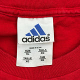 Stripes Adidas Long Sleeve T-Shirt - XL Red Cotton