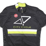 CASTELLI Mens Black & Yellow City Cycle T-Shirt L Short Sleeve Crew Neck Cycling