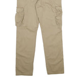 WRANGLER Mens Cotton Blend Beige Regular Cargo Trousers W34 L32 Utility Pocket