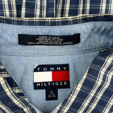 Tommy Hilfiger Checked Short Sleeve Shirt - XL Blue Cotton