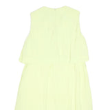 COS Womens Yellow Cotton Blend Sleeveless Day Dress S Pockets Zip Round Neck