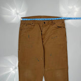 Dickies Carpenter Trousers - 36W 30L Brown Cotton