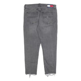 TOMMY JEANS Womens Regular Grey Denim Raw Hem W32 L25 Zip Closure Cotton Blend