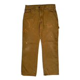Dickies Double Knee Carpenter Trousers - 32W 30L Brown Cotton
