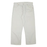 LEVI'S Mens Cotton Blend White Regular Straight Trousers W36 L27 Casual Zip