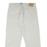 LEVI'S Mens Cotton Blend White Regular Straight Trousers W36 L27 Casual Zip