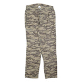 DECATHLON Mens Regular Fit Camouflage Cotton Blend Trousers W30 L32 Zip Pocket