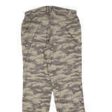 DECATHLON Mens Regular Fit Camouflage Cotton Blend Trousers W30 L32 Zip Pocket