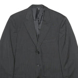 ZARA Mens Grey Wool Blend Blazer Jacket M Woven Classic Button Closure Smart