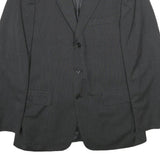 ZARA Mens Grey Wool Blend Blazer Jacket M Woven Classic Button Closure Smart